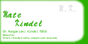mate kindel business card